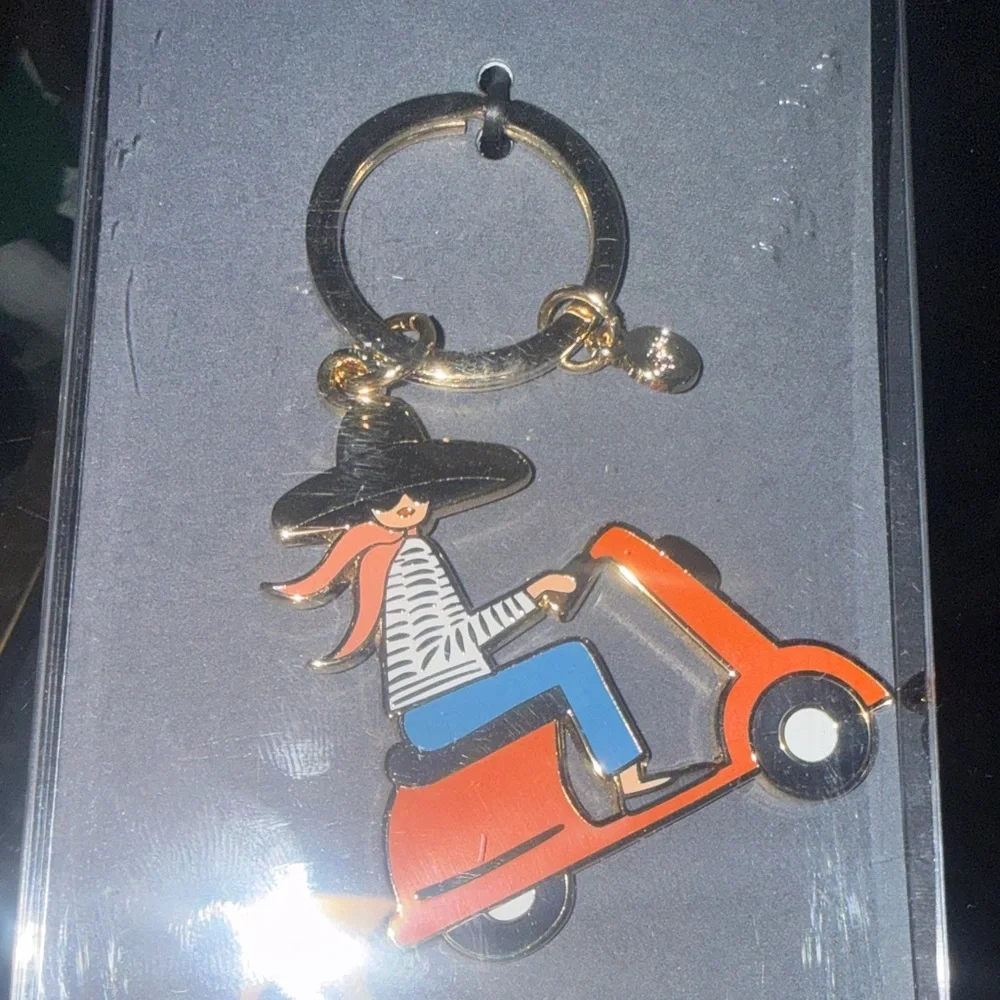 Rifle Paper Co. Enamel Scooter Keychain - Red, Blue & Gold - Picture 3 of 5